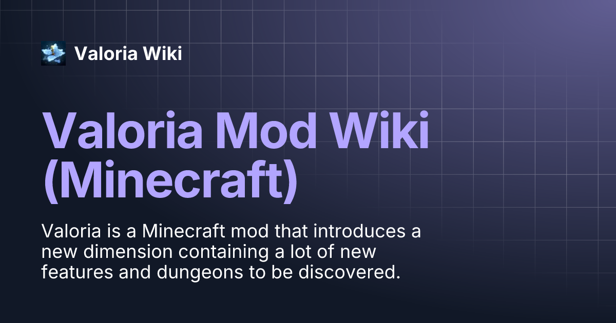 Valoria Mod Wiki (Minecraft) | Valoria Wiki